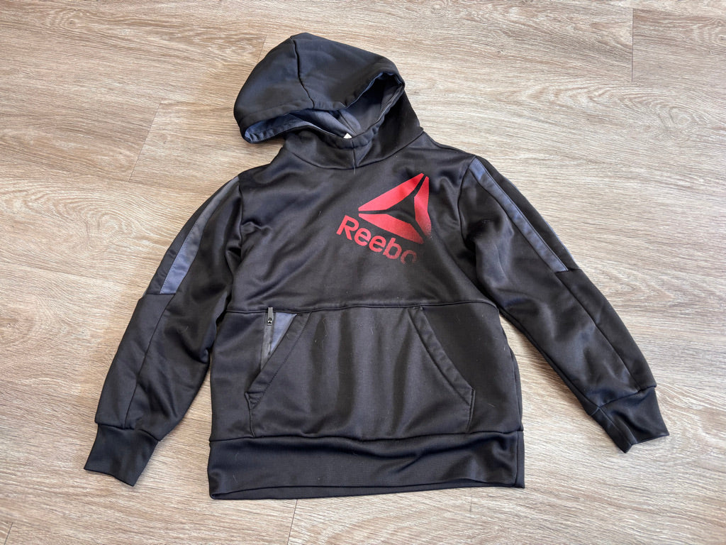 Reebok Hoodie – Size 6–7Y (Black/Red Logo)