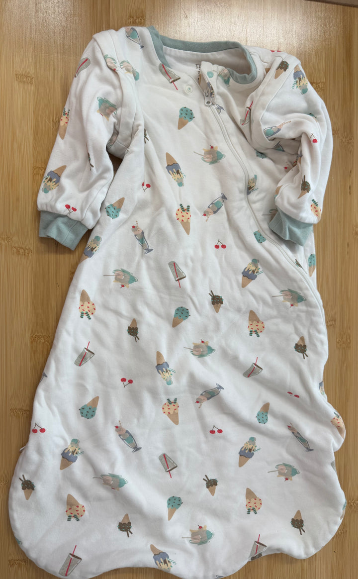 Nest Designs Ice Cream Print Top – 6–18M | White Removable Sleeves | Play