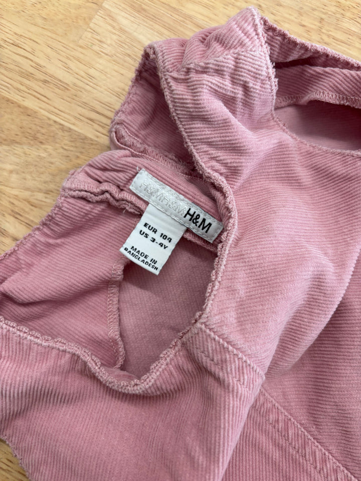 H&M 3-4Y Pink Corduroy Sleeveless Dress
