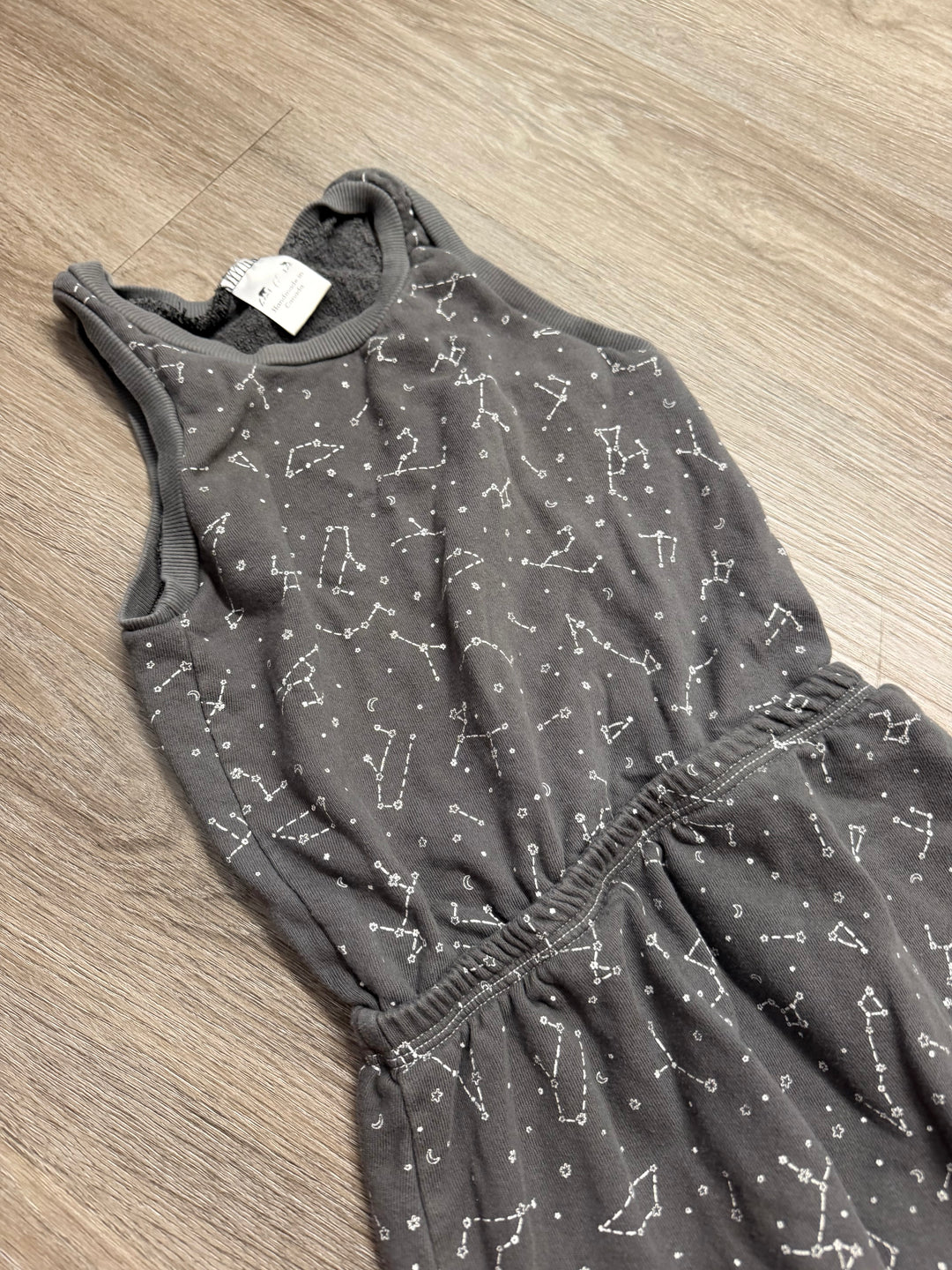 Bear & Roo Terry Cloth Romper – 6 | Constellation Print | Sleeveless | Handmade in Canada