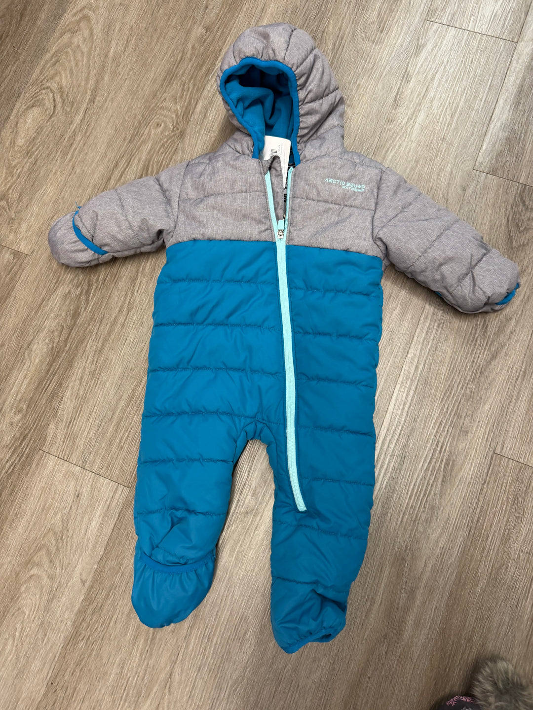 Arctic Squad Extreme Snowsuit – 12–18M | Grey & Blue Insulated