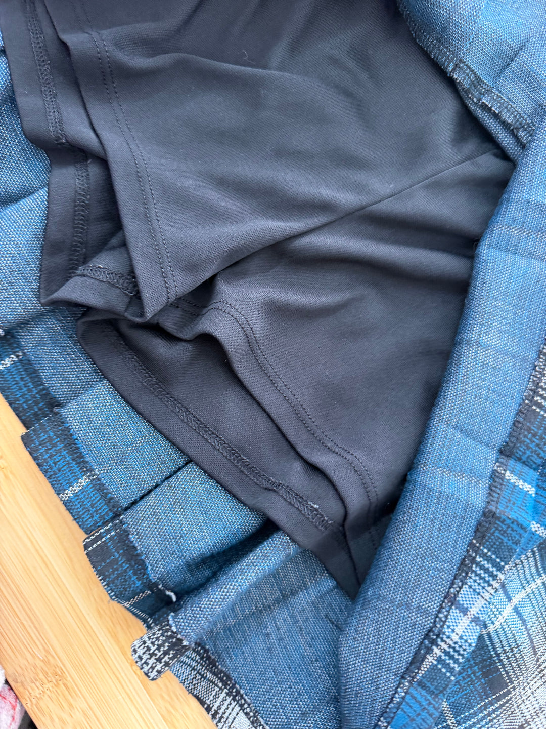 My Sister's Closet Plaid Skort | YOUTH XXL | Drawstring Waist | Black Shorts Under