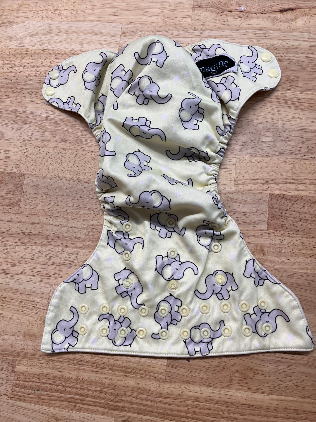 Imagine Baby Pocket Diaper (Yellow Elephant Print)