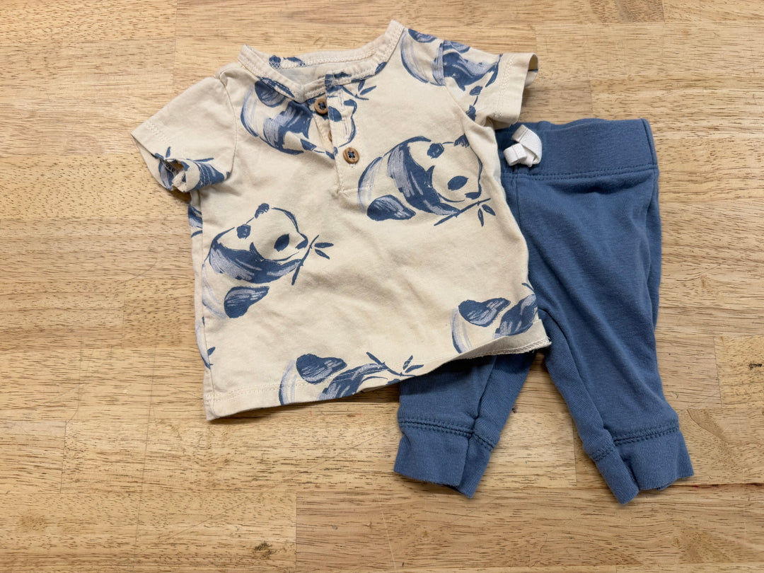 Carter's Newborn Two Piece Set | Panda Paper Top and Legging