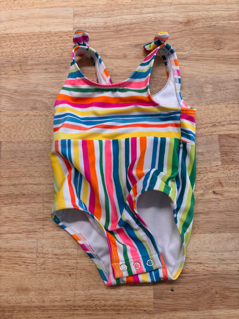 George 0-3 Month Striped Swimsuit