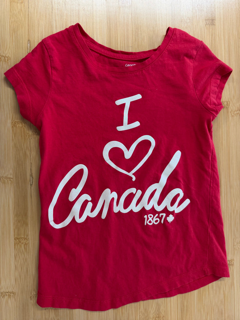 George I Heart Canada Shirt – 7/8 | Red Short Sleeve | Holiday