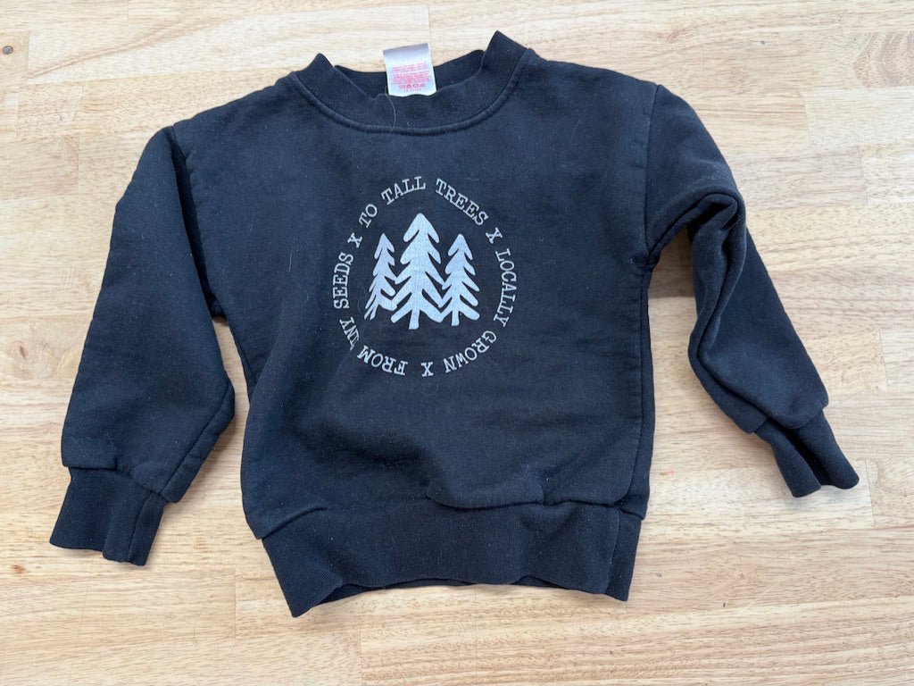 From Tiny Seeds to Tiny Trees Sweatshirt – 12M | Black Locally Grown - Nest and Sprout - Consignment