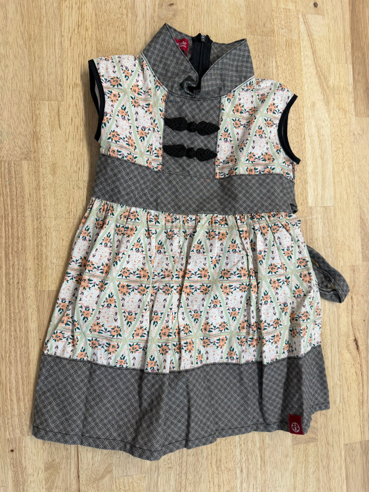 Redfish Kids Dress – 3 | Black Crosshatch & Floral Print