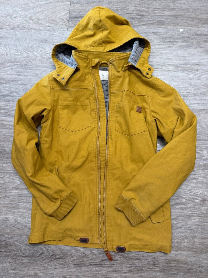 LP Apparel Canvas Jacket – 14 Mustard Yellow/Gold | Zip-Up | Removable Hood - Nest and Sprout-Consignment