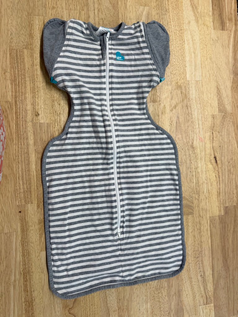 Love to Dream Transition Swaddle – Medium (13-19 lbs) | Grey and White Stripe - Nest and Sprout-Consignment