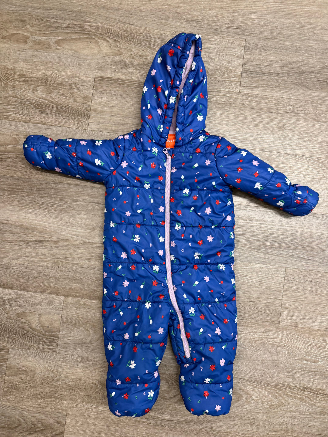 Joe Fresh Insulated Puffer Snowsuit – 18–24M | Royal Blue Floral | Play