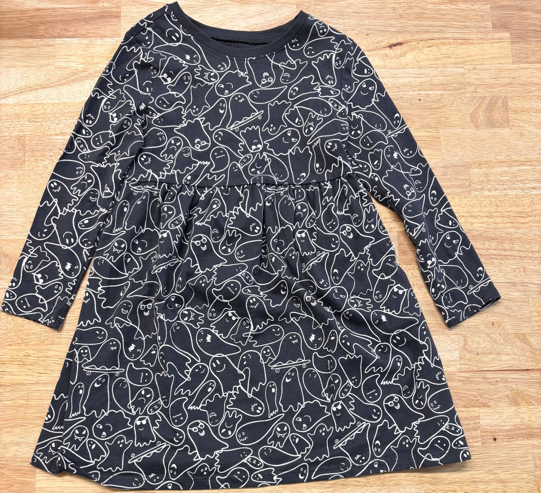 Old Navy Ghost Print Dress – Charcoal – Size 4T