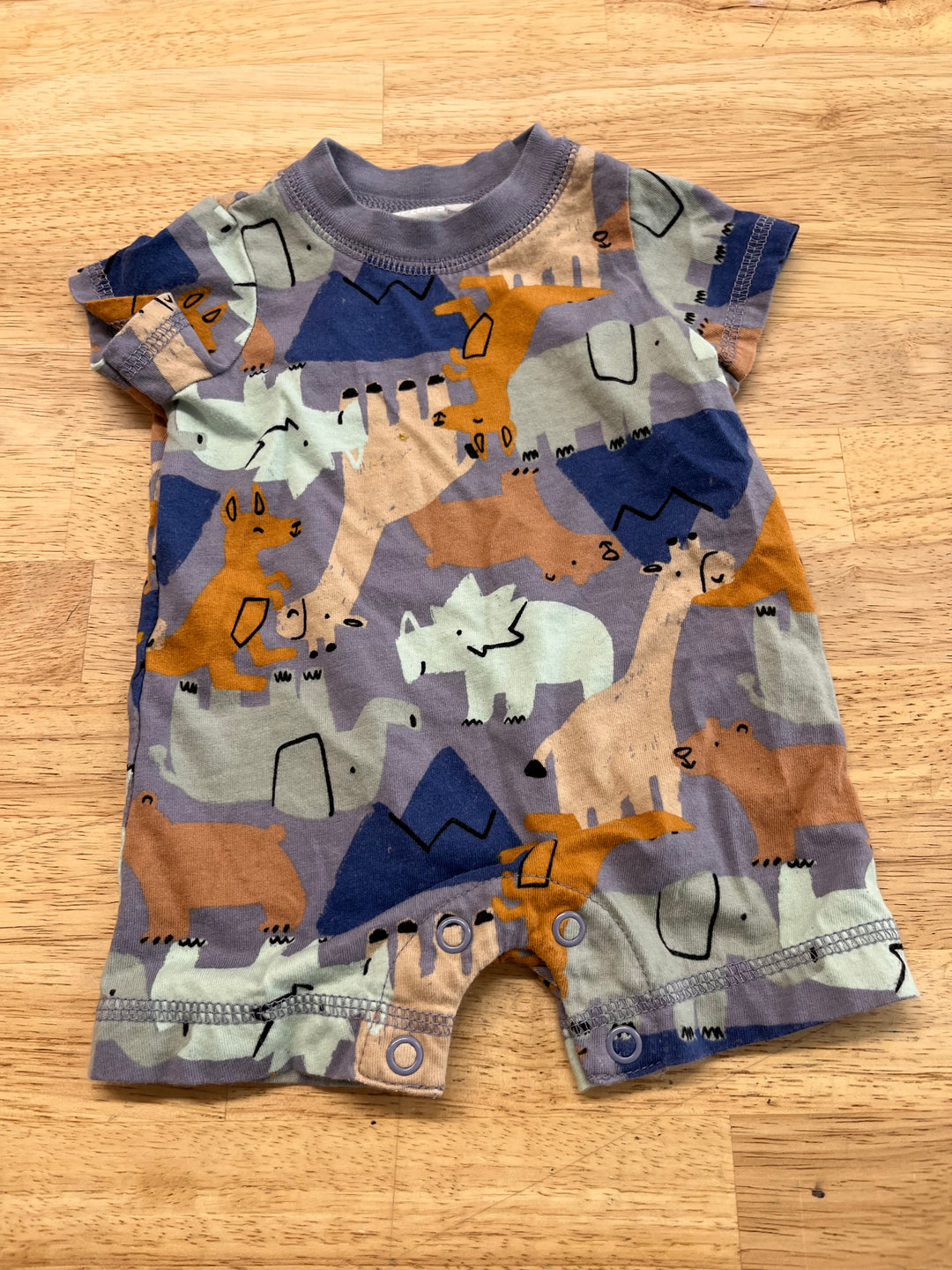 Carters NB Romper – Safari Animal Print