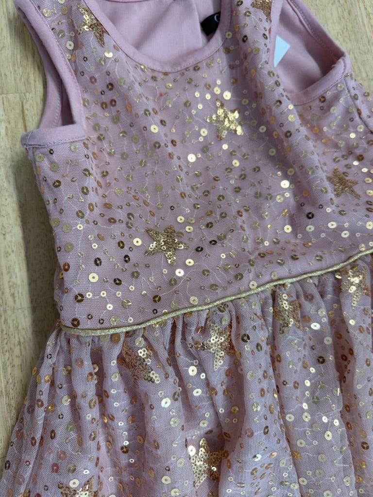 George Special Occasion Dress – 6 | Light Pink with Gold Sequins and Stars