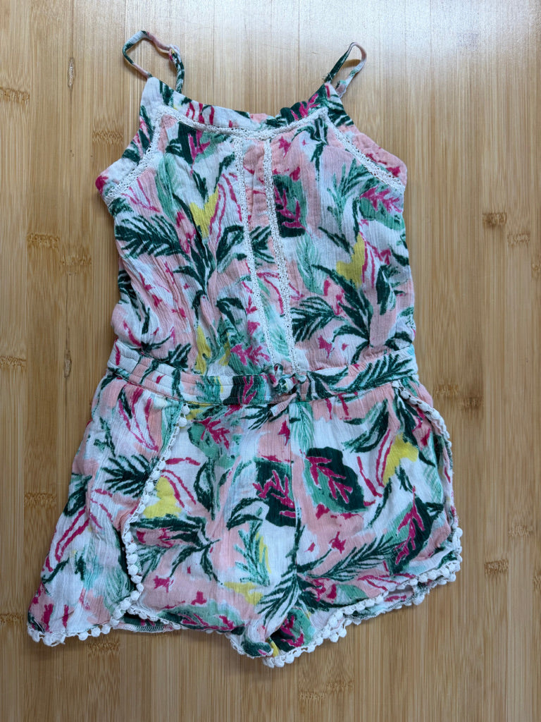 Jessica Simpson Tropical Short Romper – 4 | Green & Pink Tank Strap | Play