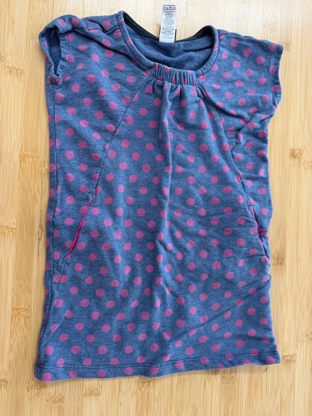 Tea Collection Light Blue Pink Polka Dot Terry Cloth Dress – 3