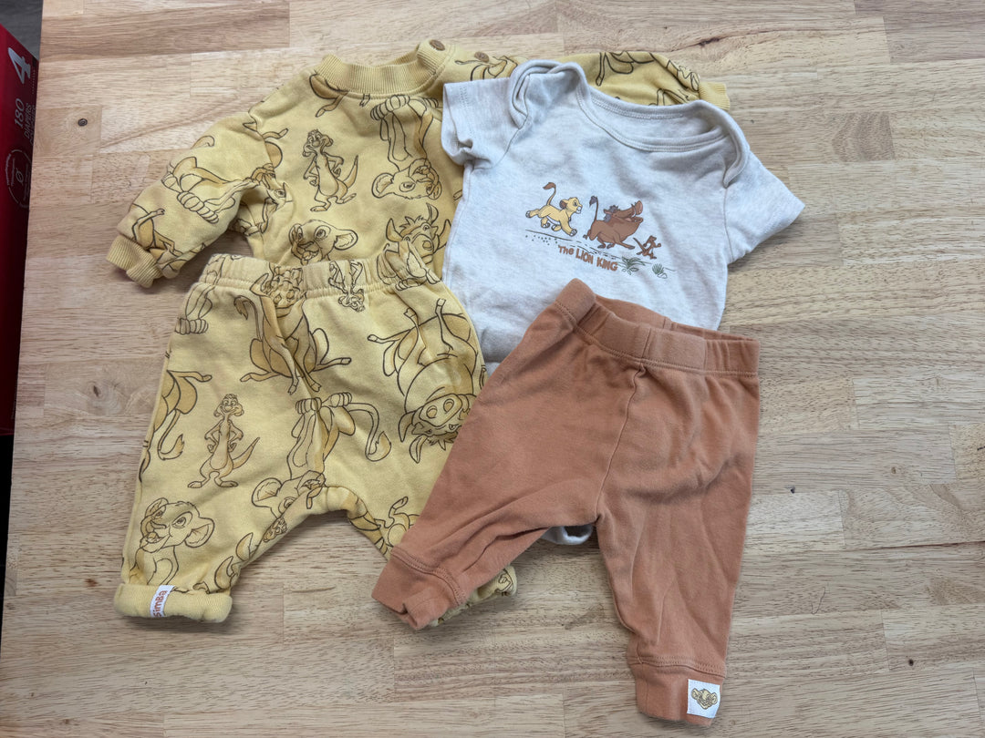 Disney Lion King Simba 4-Piece Set – 3M | Sweatshirt Bodysuit & Leggings