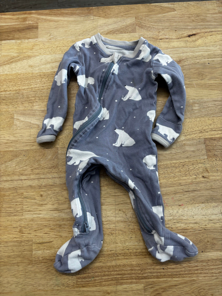 ZippyJamz Polar Bear Footed Sleeper Light Purple | Size 0–3M