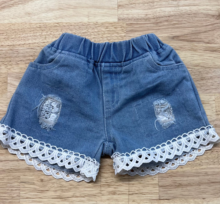 Denim Shorts, 3-6 Months, Light Wash