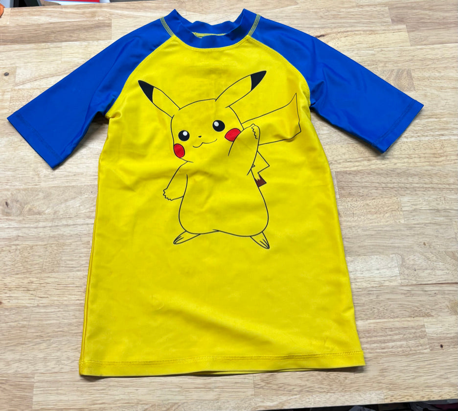 Pokémon Activewear Shirt – Blue Sleeves | Size 7–8Y