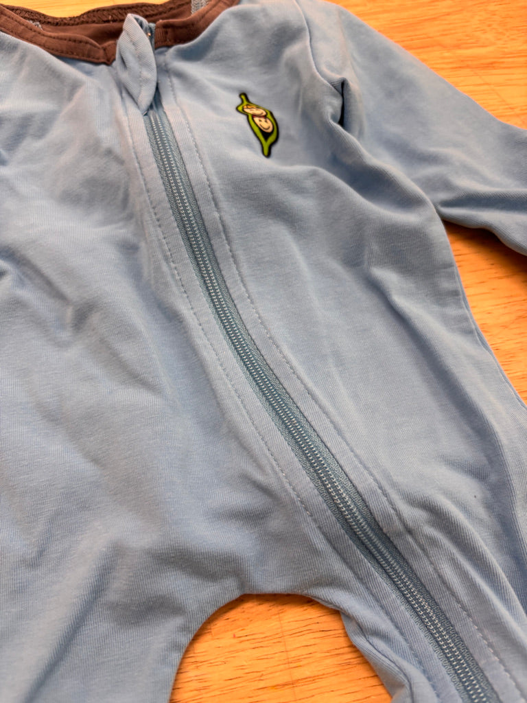 Peekaboo Beans Romper – Size 0-3M (Light Blue)