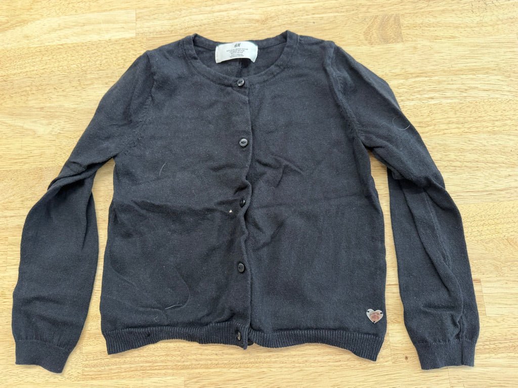 H&M Black Button-Up Cardigan – 4–6Y - Nest and Sprout-Consignment