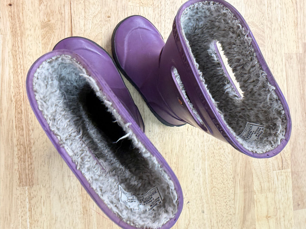 Bogs Rain Boot – 9 | Purple | Plush Lined