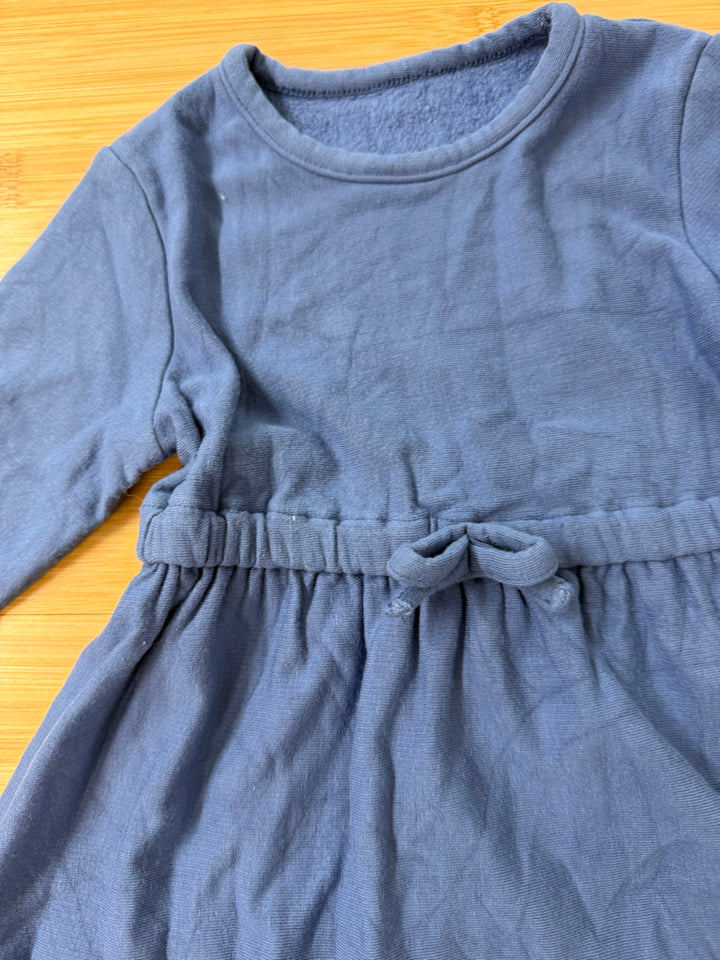 Silkberry Long Sleeve Dress – 18–24M | Stone Blue Terry Interior