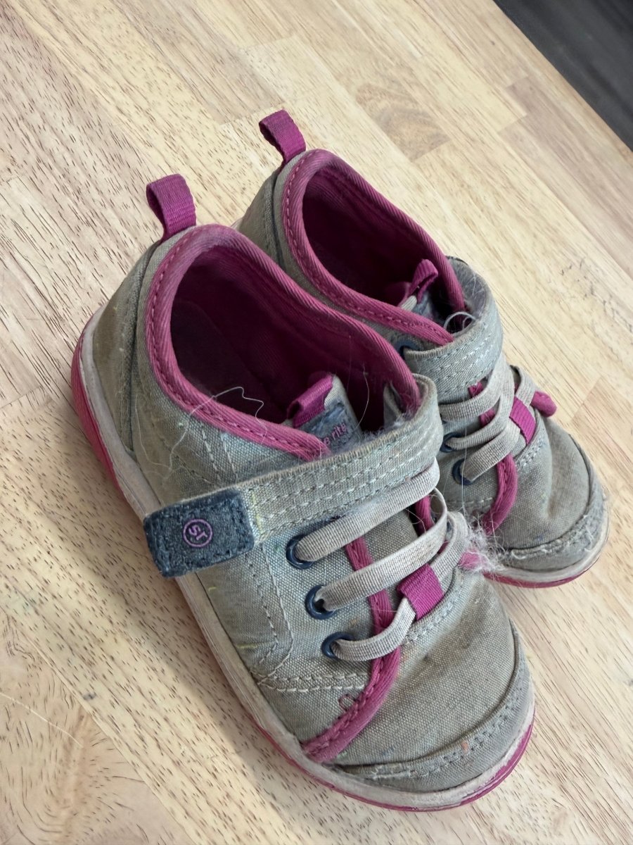 Stride Rite Non - Marking Sneakers – One Size | Fuchsia and Grey - Nest and Sprout - Consignment