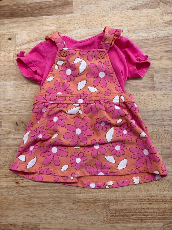 Pekkle Jumper Dress Set – Size 6M (Pink Floral)