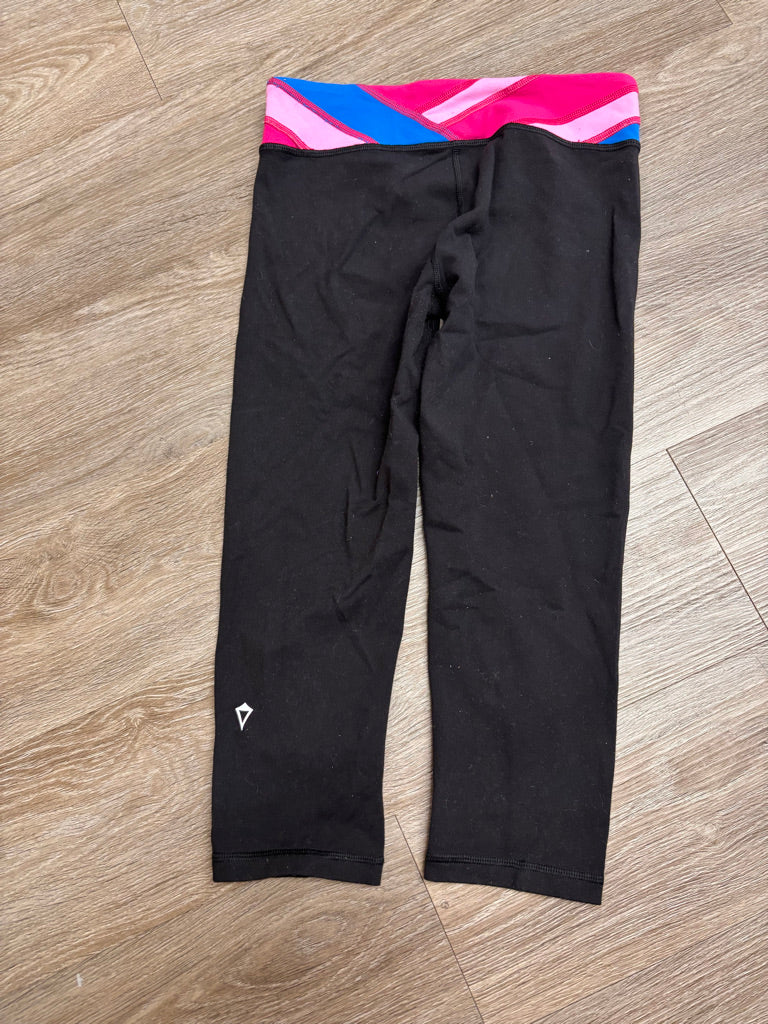 Ivivva Size 12 Cropped Leggings – Pink/Blue Waistband