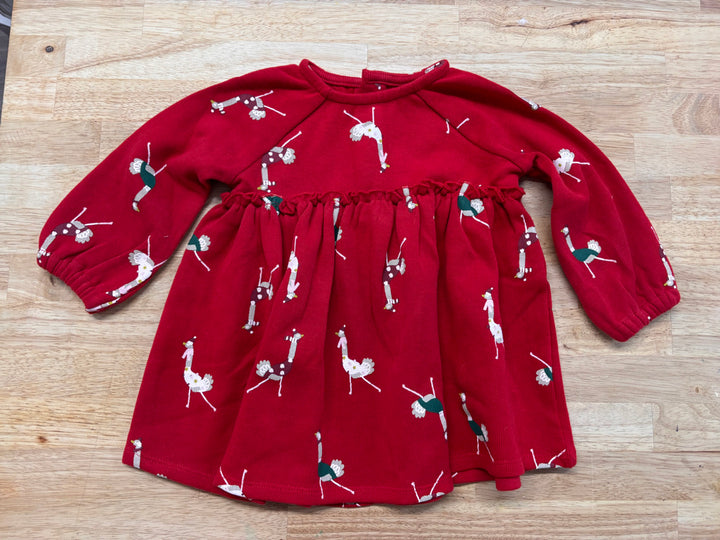 Rise Little Earthling 6-9M Dress - Christmas Ostriches