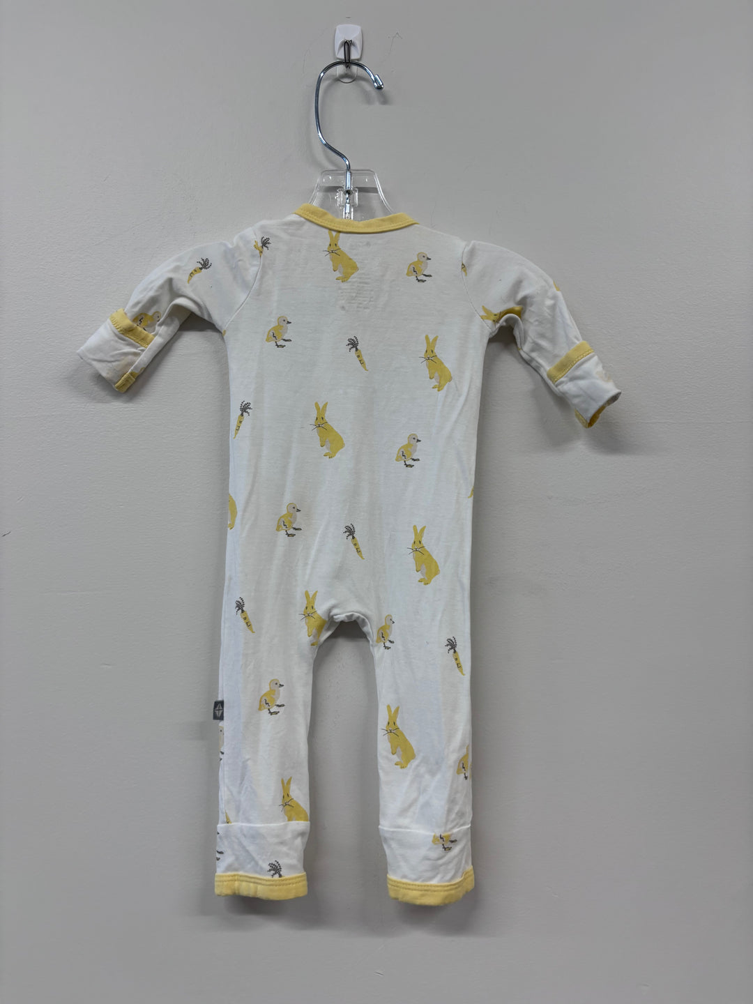 Kyte Baby Newborn Sleeper (White with Yellow Bunnies) stained