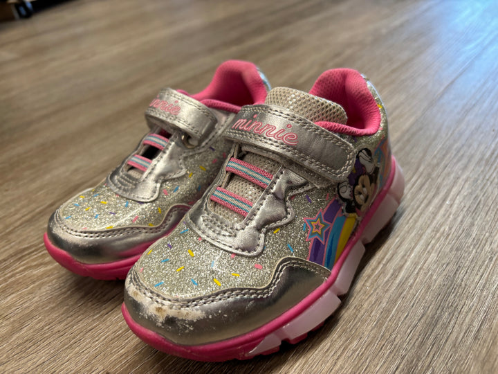 Minnie Mouse Light-Up Sneakers Silver Pink | Size 8