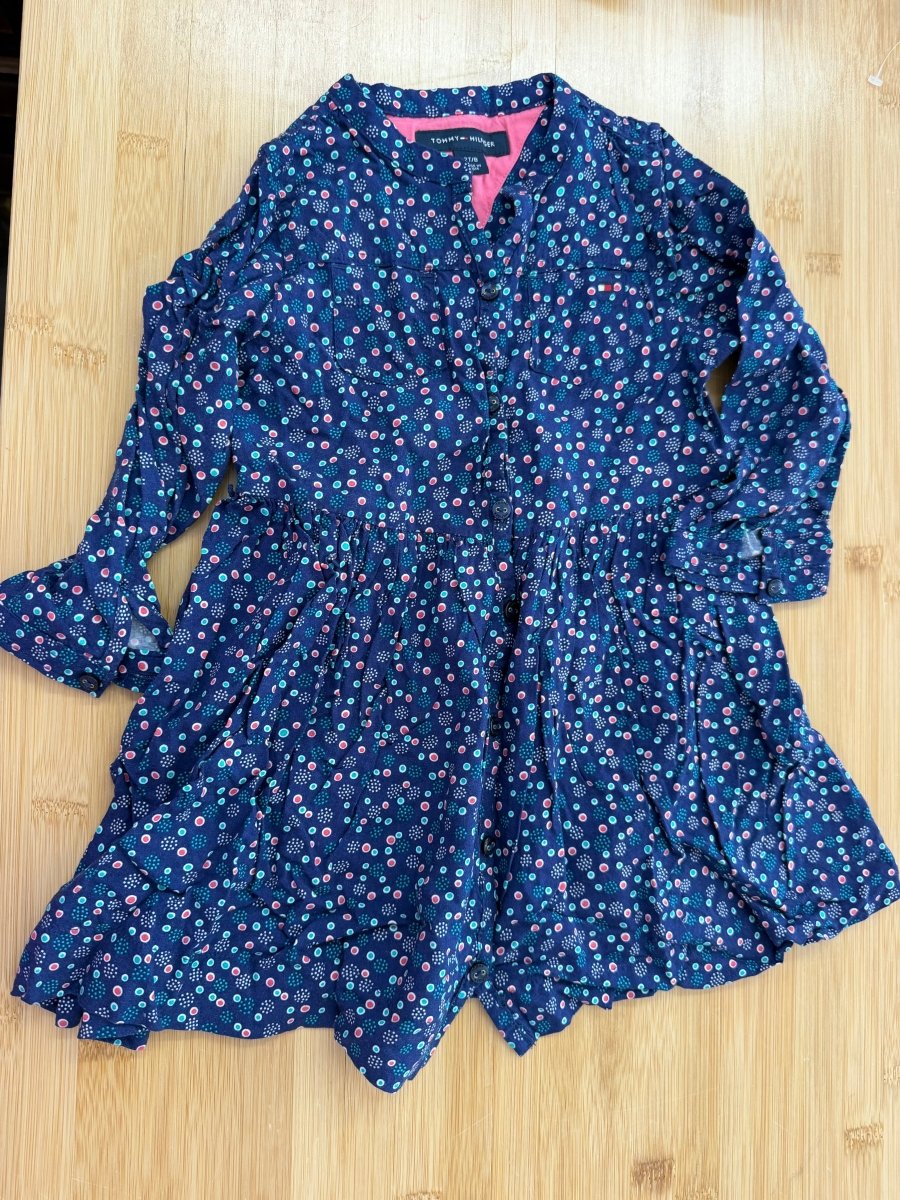 Tommy Hilfiger Navy Polka Dot Dress – 2 | Like New - Nest and Sprout-Consignment