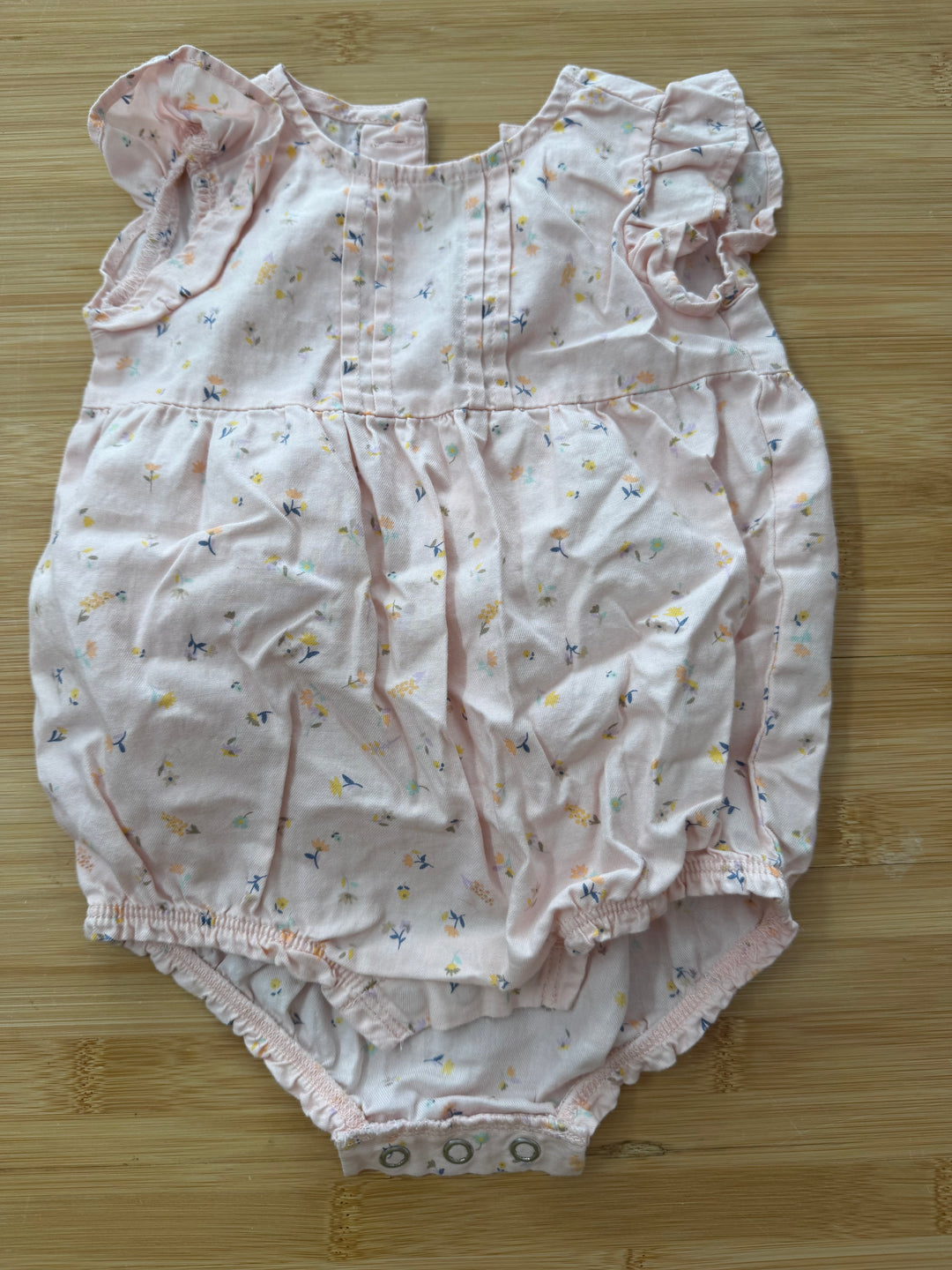 Carter's Bubble Romper – 6 Months | Light Pink | Floral | Button-Up Back