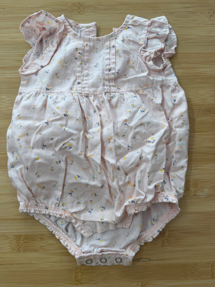 Carter's Bubble Romper – 6 Months | Light Pink | Floral | Button-Up Back