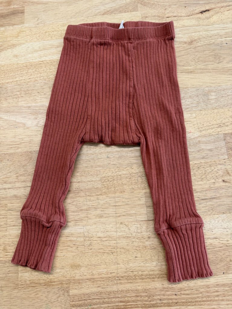 Kate Quinn Leggings – 18–24M | Burnt Orange Ribbed Harem Cut - Nest and Sprout - Consignment
