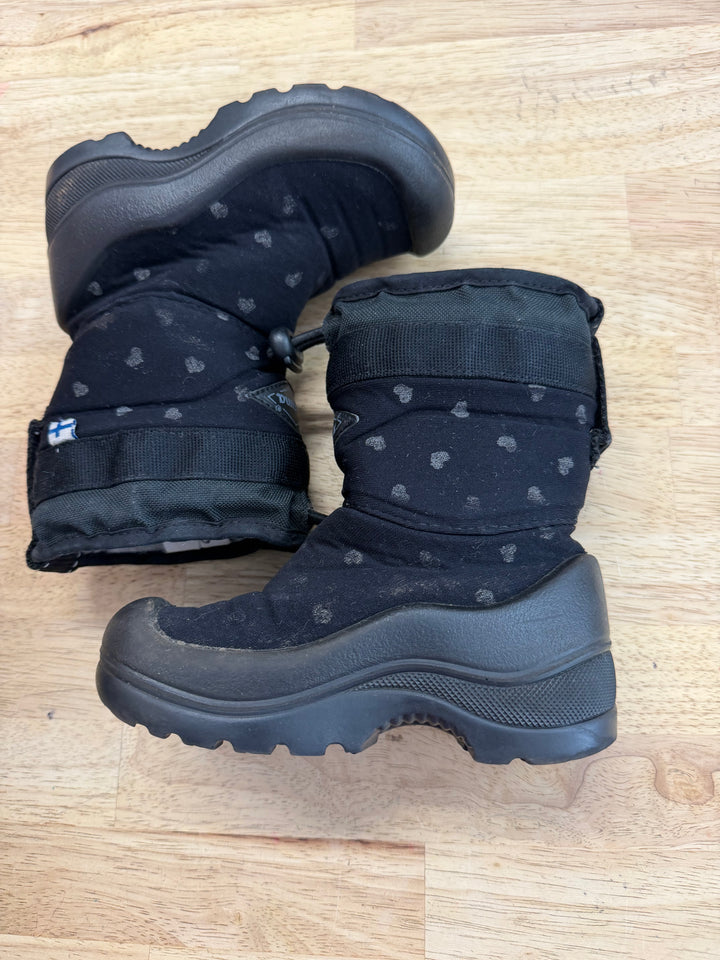 Kuoma Wool Lined Winter Boots – us 7\EU 23 | Black | Silver and White Stars