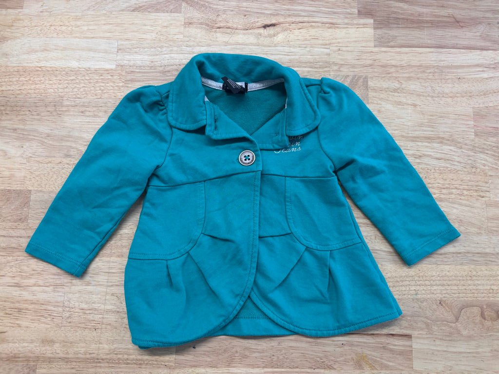 Calvin Klein Green Sweatshirt Jacket (Two Buttons) - Nest and Sprout - Consignment