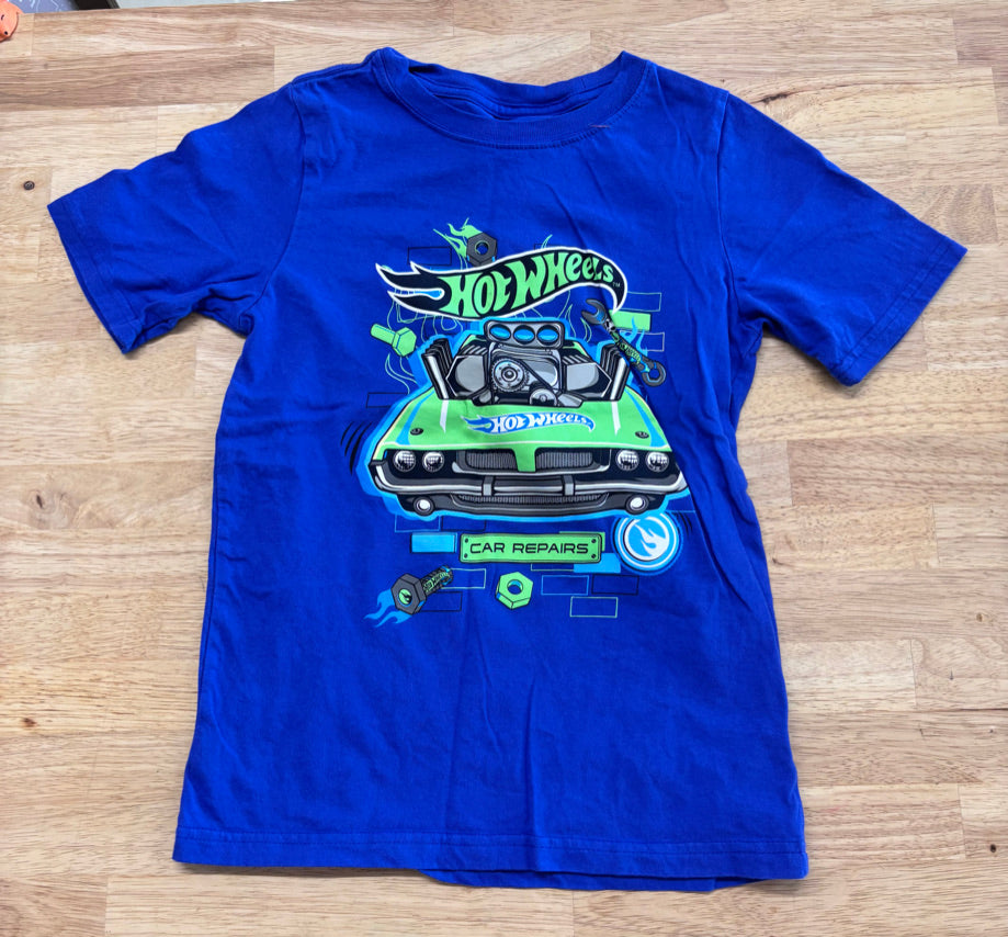 Hot Wheels Blue Graphic Tee Size 10