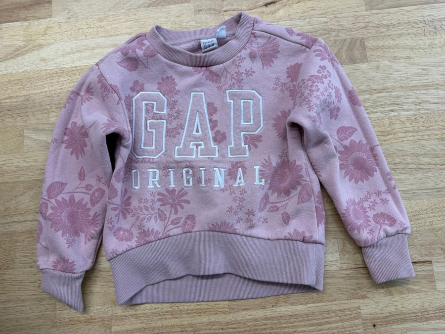 Gap Sweatshirt – XS (4–5Y) | Pink Embroidered Logo - Nest and Sprout - Consignment