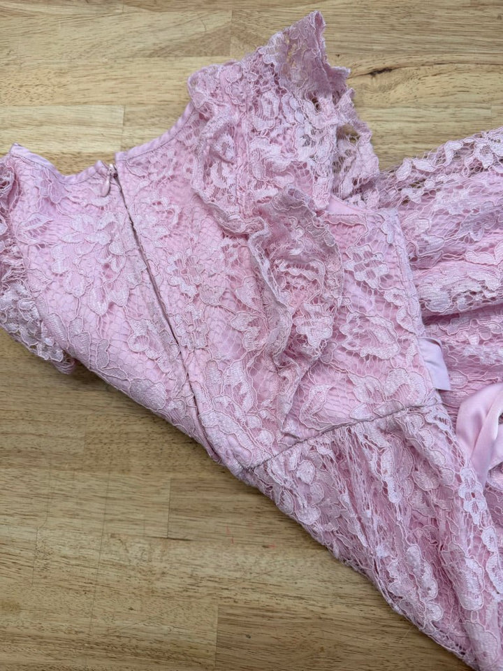 Blush by Us Angels Special Occasion Dress – 8 | Pink Lace Overlay - Nest and Sprout - Consignment
