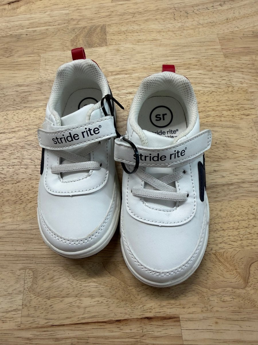 Stride Rite Munchkin White Sneakers – 8 | Velcro Like New - Nest and Sprout-Consignment