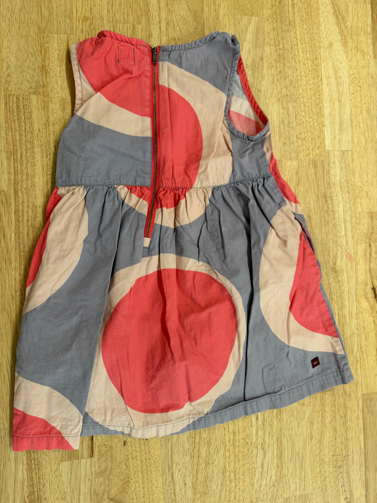 Tea Collection Dress | 4 Purple and Pink Circle Print | Zip-Up Back