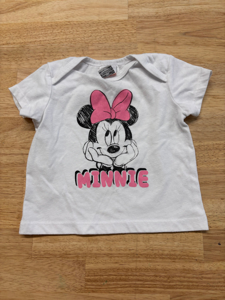 Disney Baby 6M T-Shirt - White with Minnie Mouse
