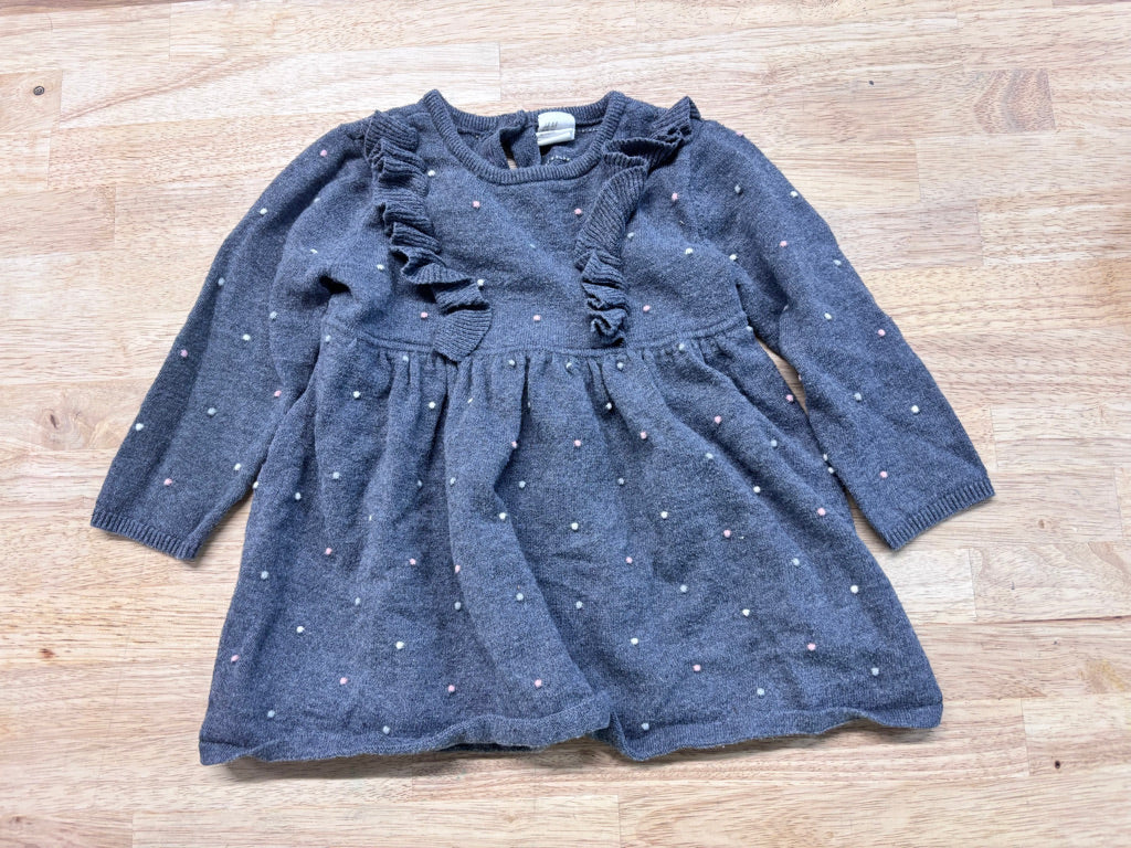 H&M Charcoal Knit Dress – 12M