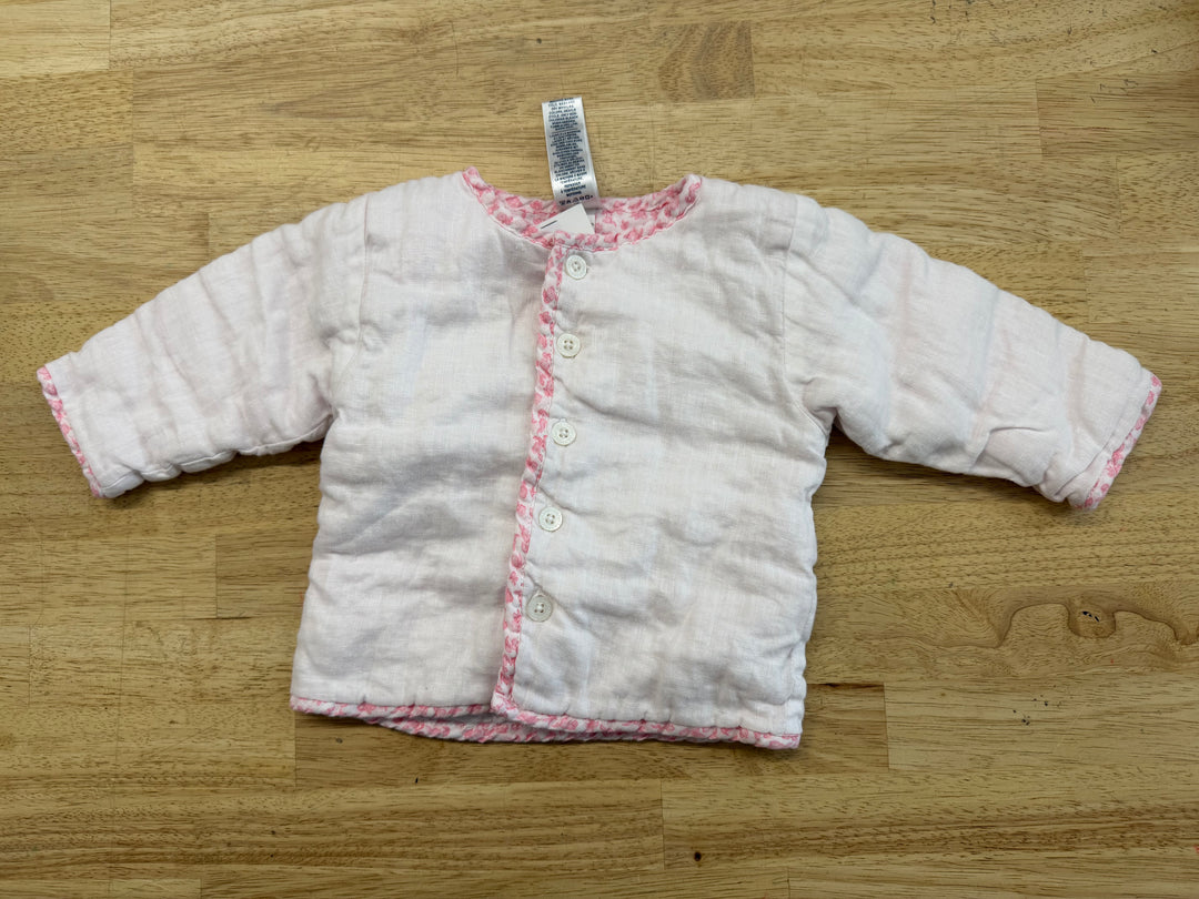 Baby Gap Button-Up Jacket – 3–6M | Pink Floral