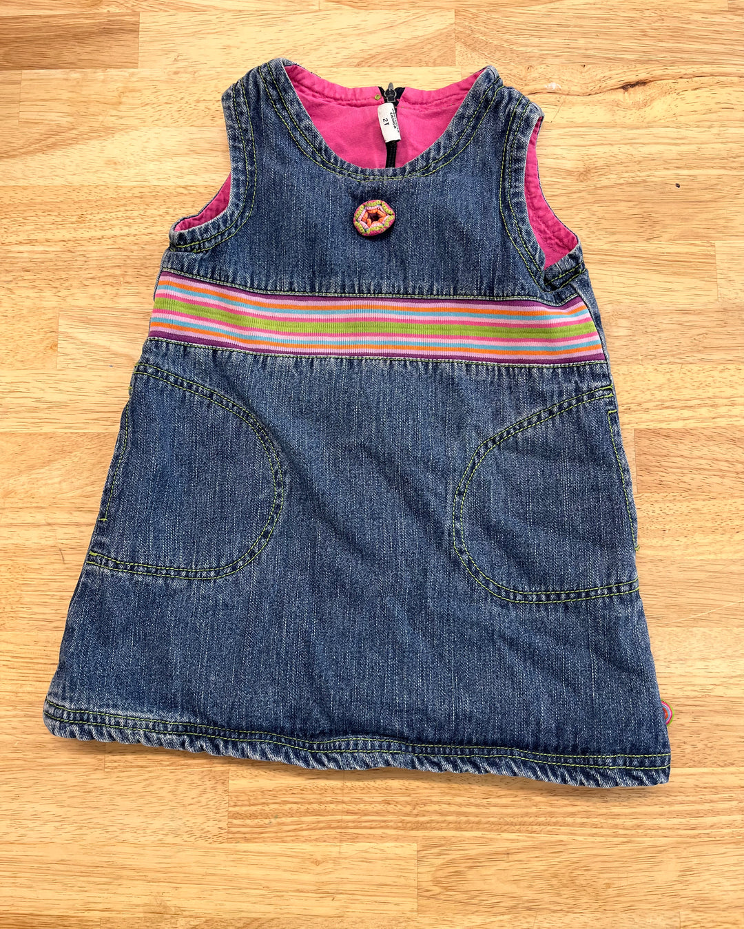 Please Mum 2T Denim Lined Dress – Floral Waist