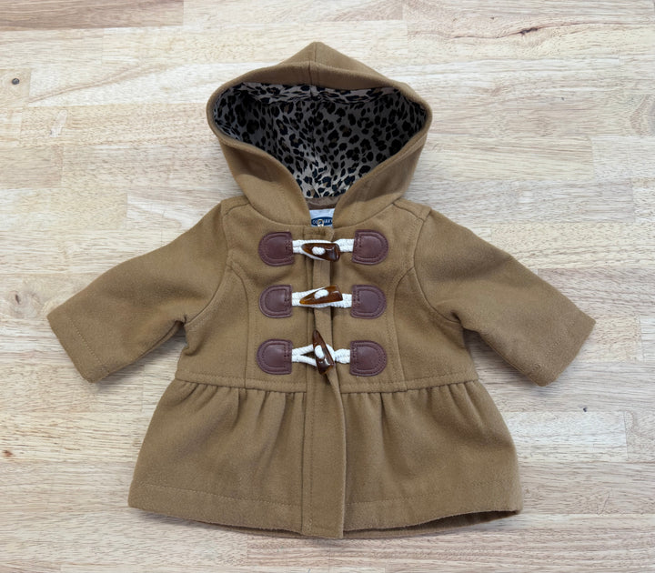 Old Navy Leopard Hood Toggle Dress Jacket – 0–3M | Beige Excellent